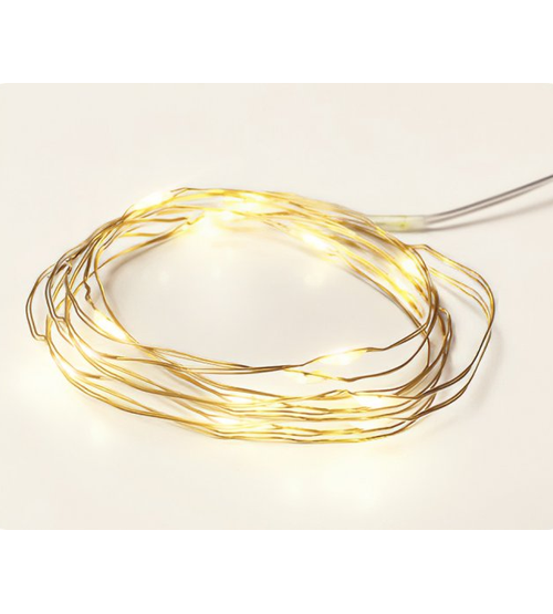 Vianočná reťaz 10 LED drôtik slzy NA BATERKY WW (teplá biela)