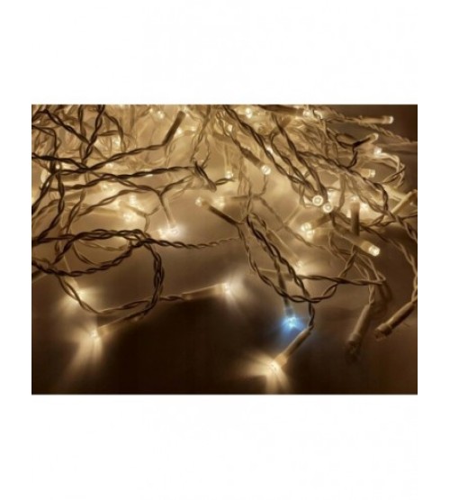 Vianočný záves 300L prepájacia zásuvka biely kábel WW+CW flash effect