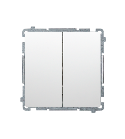 Sériový spínač, radenie č. 5 (prístroj s krytom) 10AX 250V, pružinové svorky, biela