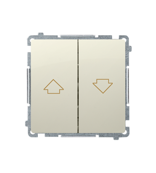 Tlačidlo žalúziové, radenie č. 1+1 (prístroj s krytom) 10A 250V, skrutkové svorky, béžový