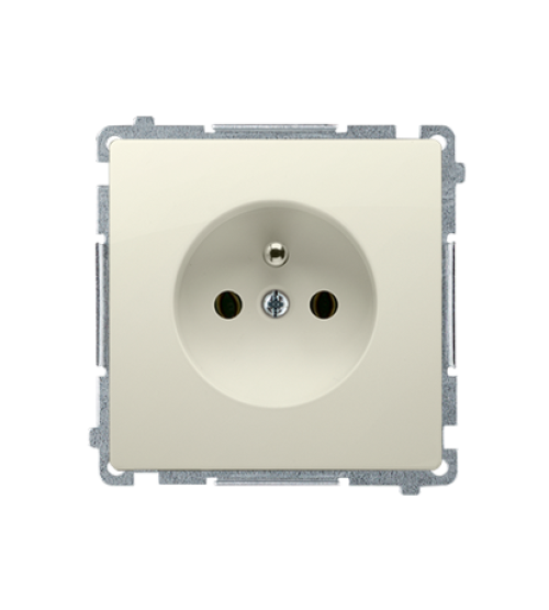 Jedno zásuvka s uzemnením s clonkami béžový 16A