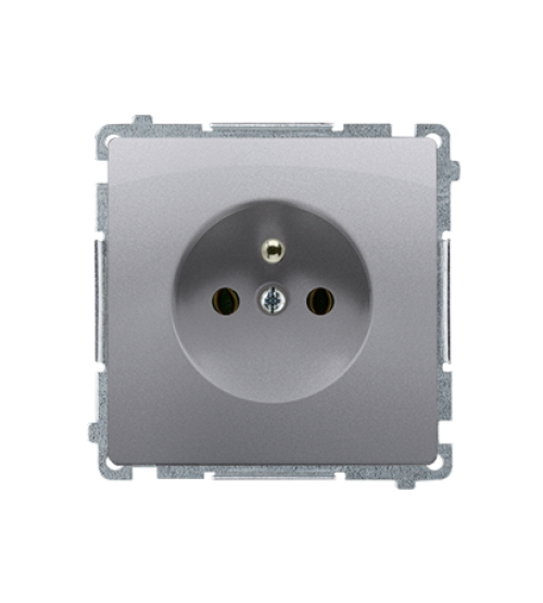 Jedno zásuvka s uzemnením nerez, metalizovaný 16A