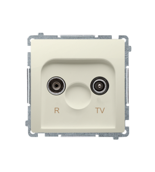 Anténna zásuvka R-TV ukončená do priechodných zásuviek tlm.:10dB béžový