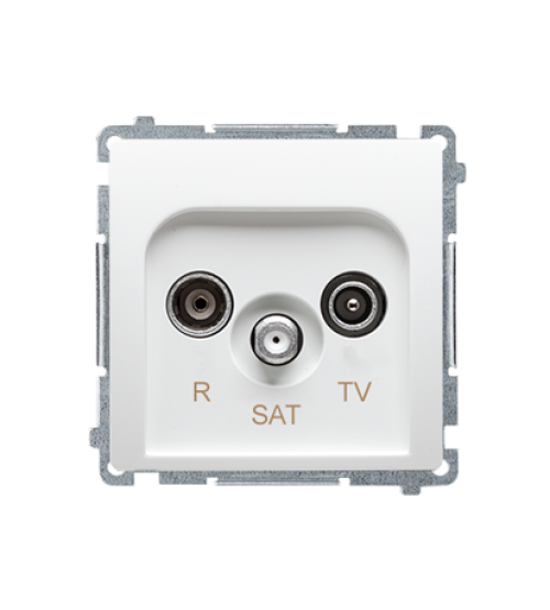 Anténná zásuvka R-TV-SAT priechodná tlm.:10dB biela