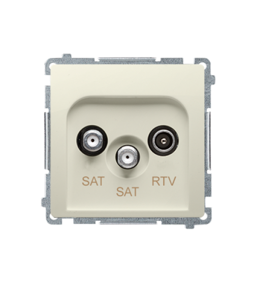 Anténna zásuvka SAT-SAT-RTV dvojitá satelitná tlm.:1dB béžový