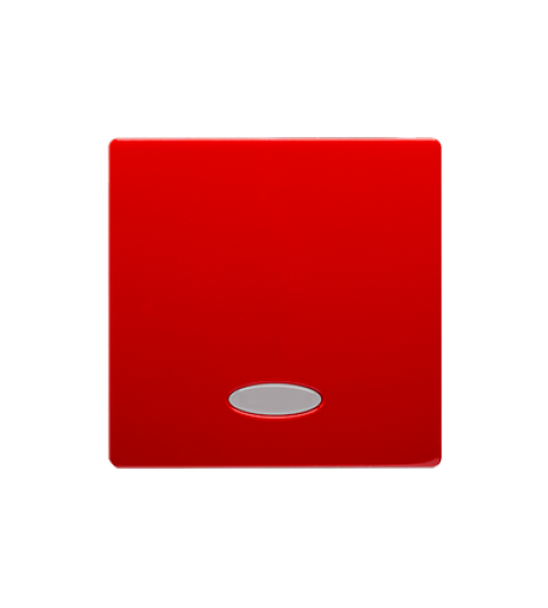 Kryt jednoduchý priezorom pre spínače a tlačidlá s orientačným podsvietením červený