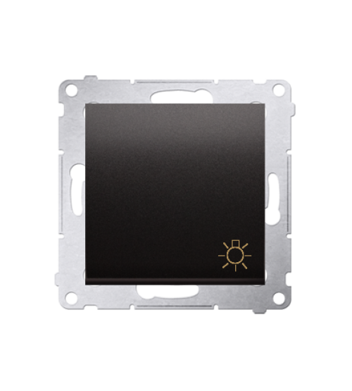 Tlačidlo "svetlo", radenie č. 1/0 (prístroj s krytom) 10AX 250V, pružinové svorky, antracitová