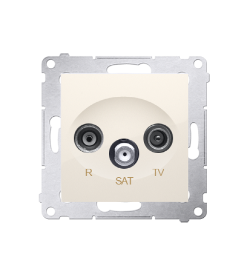 Anténná zásuvka R-TV-SAT priechodná tlm.:10dB krémová