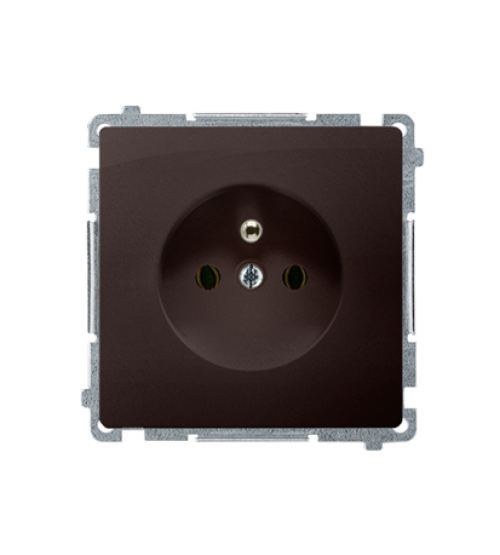 Jedno zásuvka s uzemnením čokoládový mat. metalizovaný 16A
