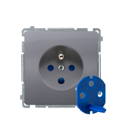 Jedno zásuvka DATA s oprávňujúcim kľúčom strieborná matná 16A