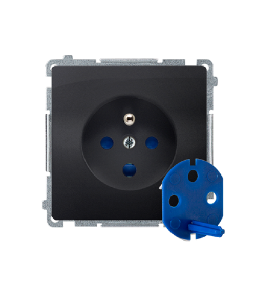 Jedno zásuvka DATA s oprávňujúcim kľúčom grafit mat. metalizovaný 16A