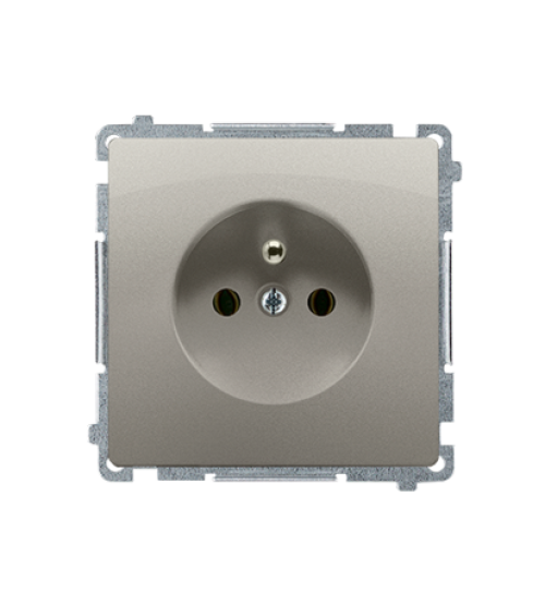 Jedno zásuvka s uzemnením saténový, metalizovaný 16A