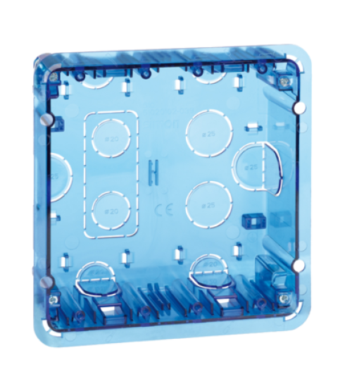 Krabica pod omietku SIMON 500 2×S500 4×K45 modrá transparentný