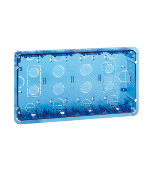 Krabica pod omietku SIMON 500 4×S500 8×K45 modrá transparentný