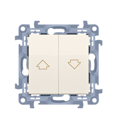 Spínač žalúziový s blokovaním, radenie 1/0+1/0 krémová 10A