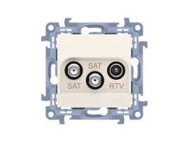 Anténna zásuvka SAT-SAT-RTV dvojitá satelitná tlm.:1dB krémová