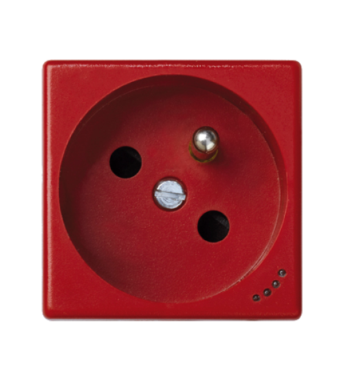 Zásuvka K45 s uzemňovacím kolíkom s napäťovou signalizáciou 16A 250V skrutkové svorky 45×45mm červený