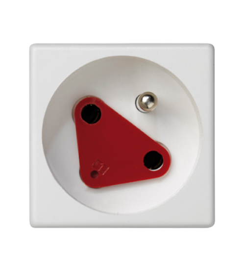 Zásuvka K45 DATA s uzemňovacím kolíkom 16A 250V pružinové svorky 45×45mm čisto biela