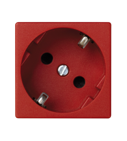 Zásuvka K45 SCHUKO 16A 250V skrutkové svorky 45×45mm červený