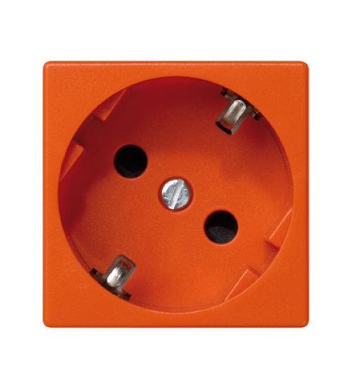 Zásuvka K45 SCHUKO 16A 250V skrutkové svorky 45×45mm oranžový