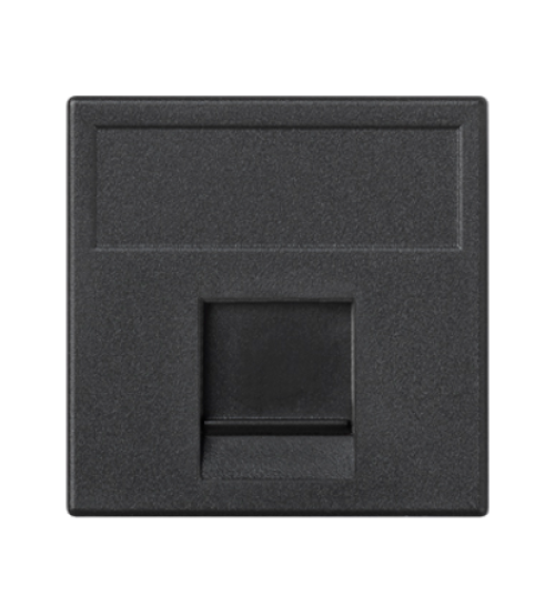 Kryt dátovej zásuvky K45 IBM jednotlivý plocha s krytom 45×45mm grafitovo-sivá