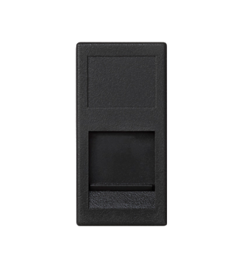Kryt dátovej zásuvky K45 keystone jednotlivý plocha univerzálny s krytom 45×22,5mm grafitovo-sivá