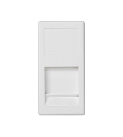 Kryt dátovej zásuvky K45 keystone jednotlivý plocha univerzálny s krytom 45×22,5mm čisto biela