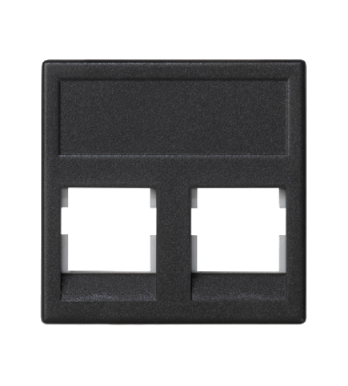 Kryt dátovej zásuvky K45 3M Volition OCK dvojitý bez krytu plocha 45×45mm grafitovo-sivá