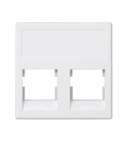 Kryt dátovej zásuvky K45 keystone dvojitý bez krytu plocha univerzálny 45×45mm čisto biela