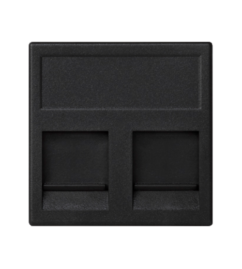 Kryt dátovej zásuvky K45 INFRA+ dvojitý plocha s krytama 45×45mm grafitovo-sivá