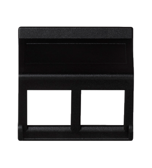 Kryt dátovej zásuvky K45 pre adaptéry MD dvojitý bez krytu šikmá 45×45mm grafitovo-sivá