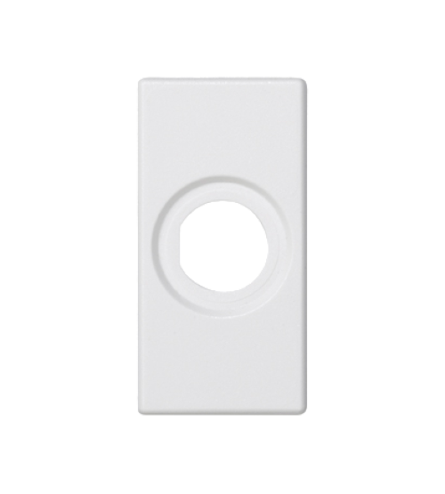 Kryt K45 prázdna s otvorom Ø14mm 45×22,5mm čisto biela