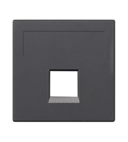 Kryt dátovej zásuvky SIMON 500 keystone jednotlivý bez krytu plocha univerzálny 50×50mm grafitovo-sivá
