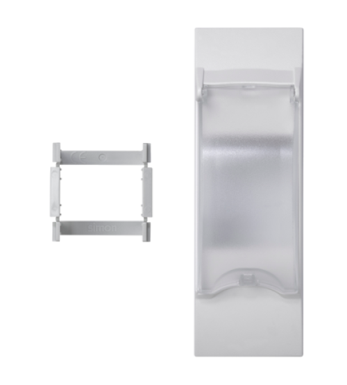 Kryt s vekom K45 pre OFIBLOK, ALK, CABLOPLUS, CABLOMAX pre 2pólové zariadenia 135×45mm čisto biela