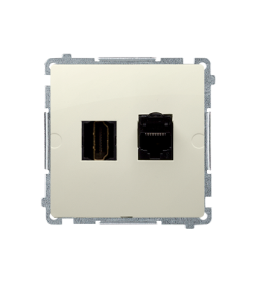 Zásuvka HDMI + počítačová RJ45 kat. 6 béžový