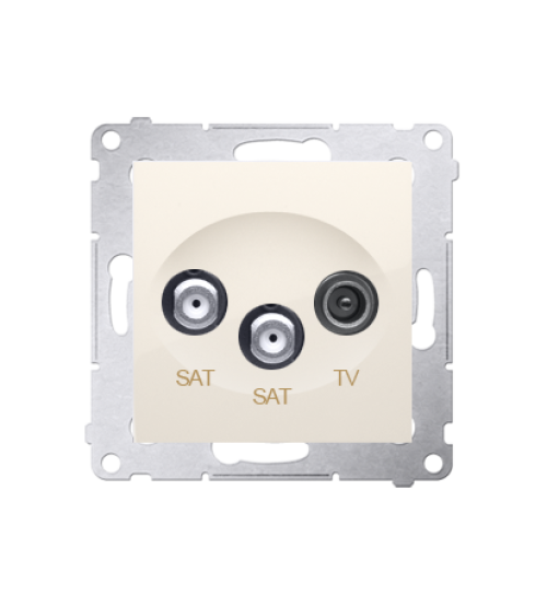 Anténna zásuvka SAT-SAT-RTV dvojitá satelitná tlm.:1dB krémová