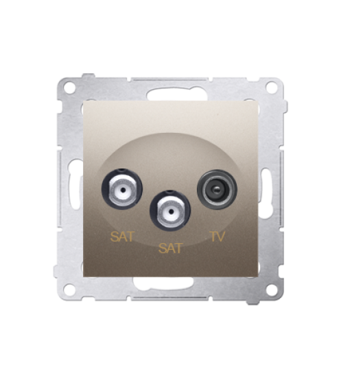 Anténna zásuvka SAT-SAT-RTV dvojitá satelitná tlm.:1dB zlatá matná