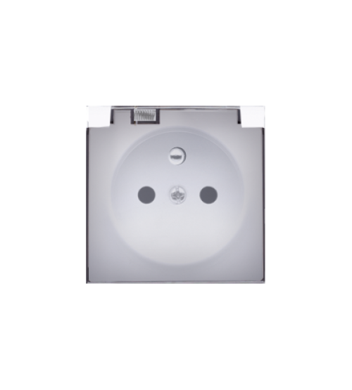 Kryt zásuvky s uzemnením - pre verziu IP44 - klapka priehľadnej farby biela