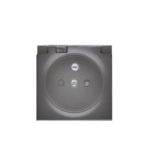 Kryt zásuvky s uzemnením - pre verziu IP44 - klapka priehľadnej farby antracitová
