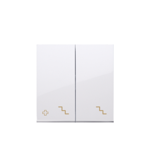 Kryt dvojitý pre dvojitý striedavý prepínač SW6/2M antibakteriálna biela