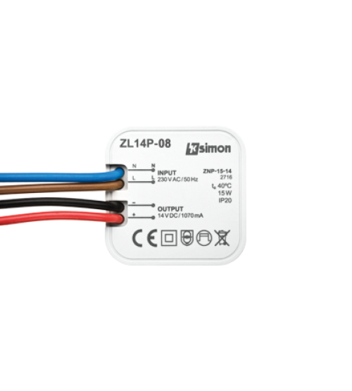 LED zdroj, do inštalačnej krabice 14V, DC,  15W