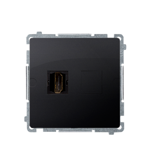 Zásuvka HDMI jednoduchá grafit mat. metalizovaný