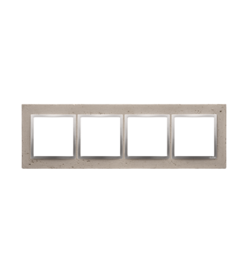 Rámček 4 - násobný betonový Svetlý betón/striebro