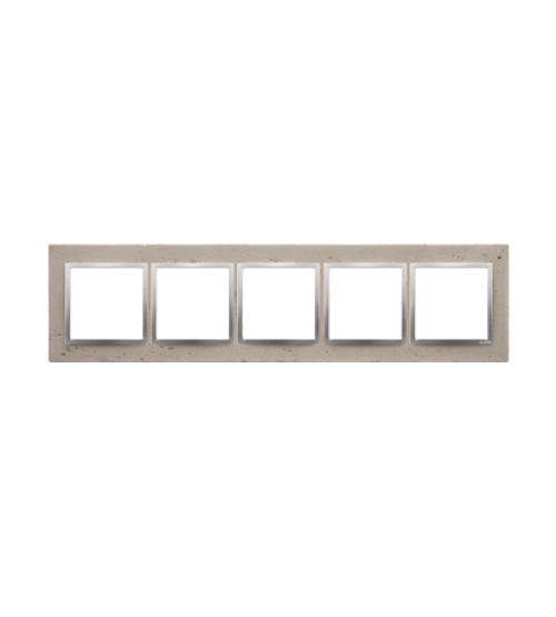 Rámček 5 - násobný betonový Svetlý betón/striebro
