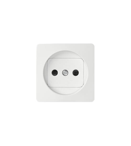 Kryt jednoduchej zásuvky bez uzemnenia biela