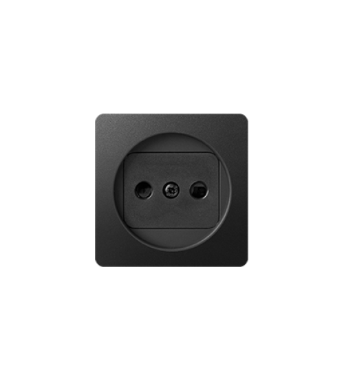 Kryt jednoduchej zásuvky bez uzemnenia grafit