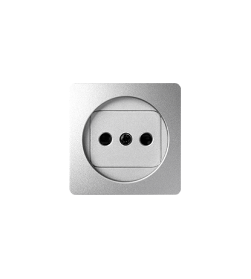 Kryt jednoduchej zásuvky bez uzemnenia hliník