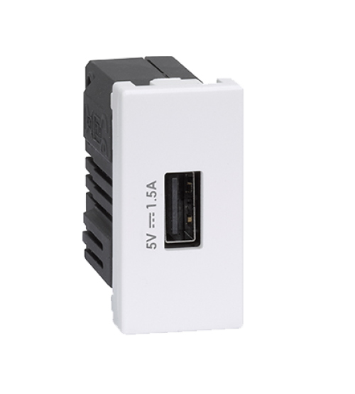 Nabíjačka USB K45 USB 2.0 - A 5V DC 1,5A 45×22,5mm čisto biela