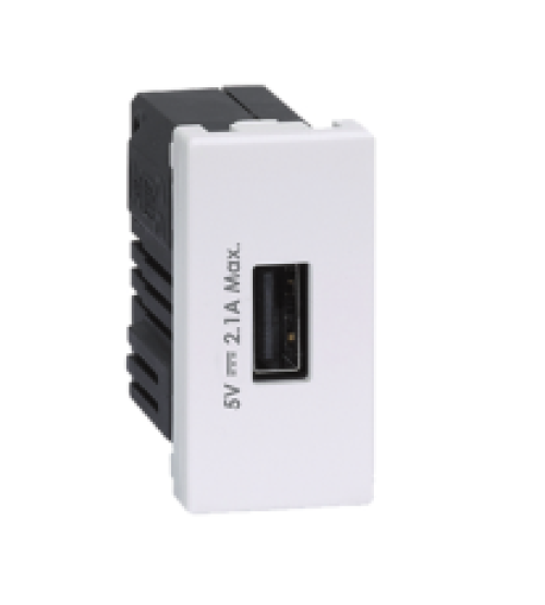 Nabíjačka USB K45 USB 2.0 - A 5V DC 2,1A 45×22,5mm čisto biela