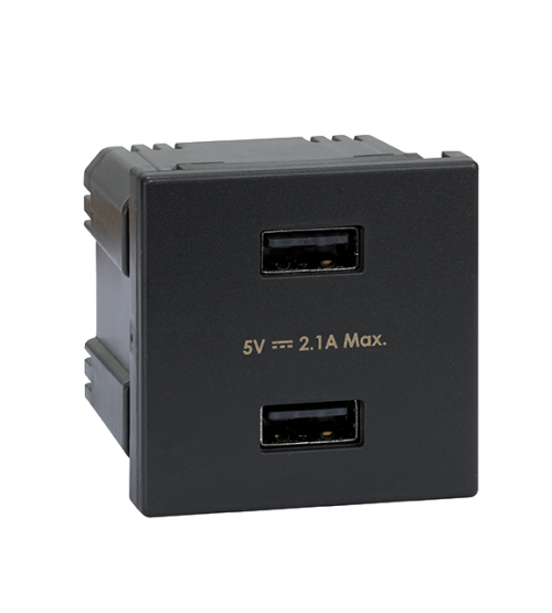 Nabíjačka USB K45 USB 2.0 - A 5V DC 2,1A 45×45mm grafit